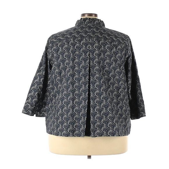 Navy Blue Embroidered Short Jacket - Picture 2 of 2